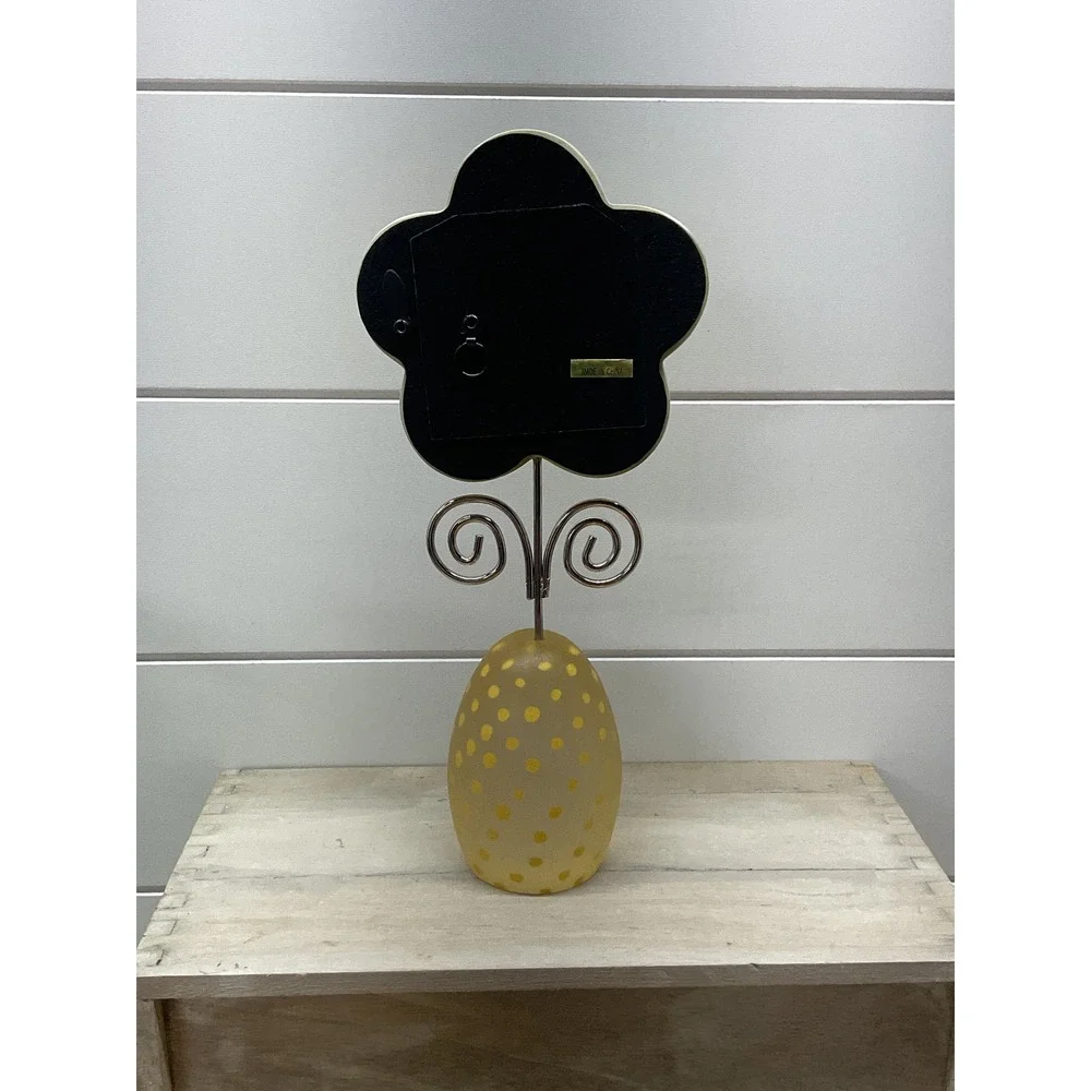 Yellow Flower Picture Frame 3x3 Polka Dot Egg Base Kidcore Y2K Desk Decor 10in
